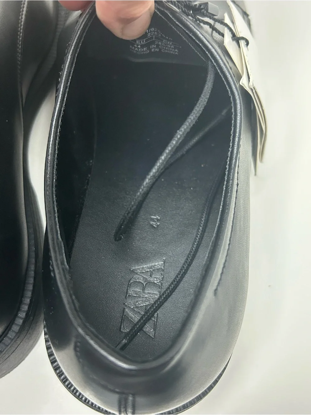 Zara Men’s Black Pointed Toe Derby Dress Shoe Size 11 (44) NWT
